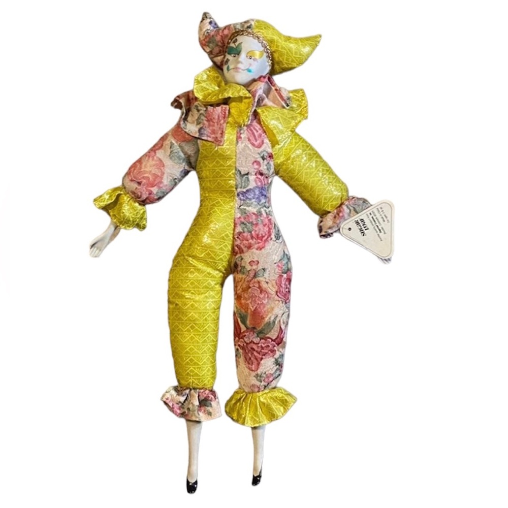 Sugar Loaf Harlequin Clown Doll With Tag